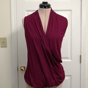 Banana Republic Wrap Top Deep Wine Color